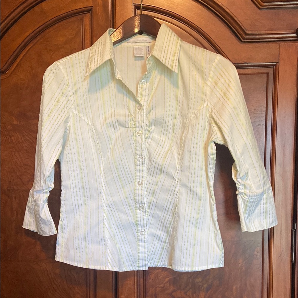 Charlotte Russe Light Green Striped Shirt